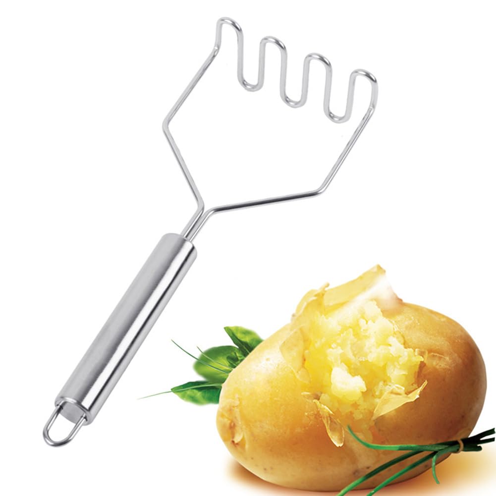 Akoak 1 Pack Stainless Steel Potato Masher, Creative Mash Press, Kitchen Tools - Easy To Make Mashed Potatoes