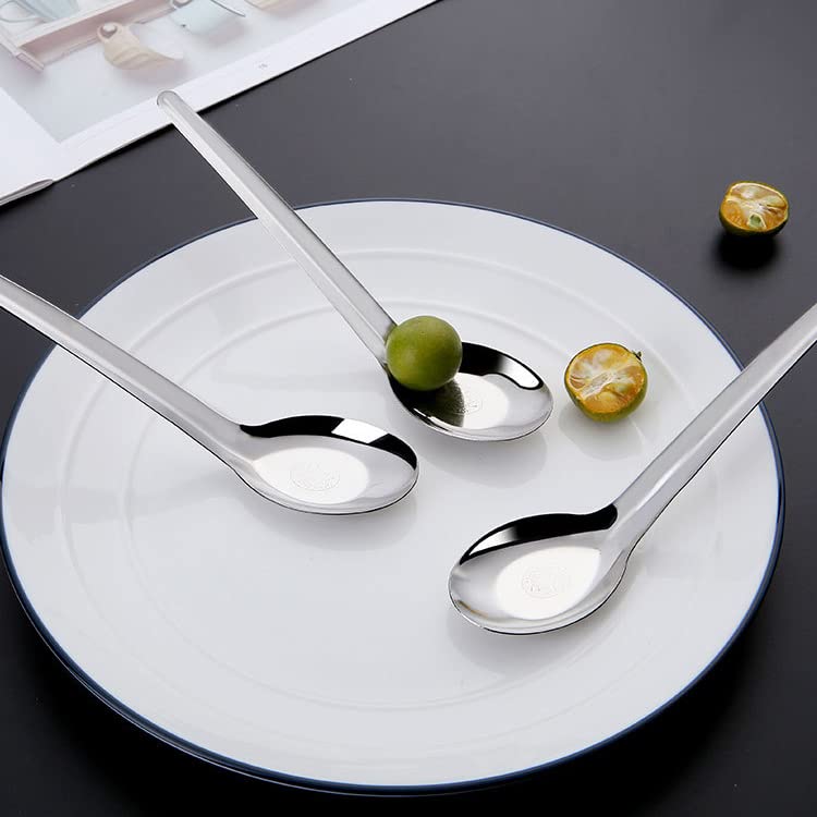 10 Pieces Stainless Steel Soup Spoons Dinner Spoons Soup Spoons Chinese Soup Spoon Asian Soup Spoon Table Spoons Tasting Spoon F