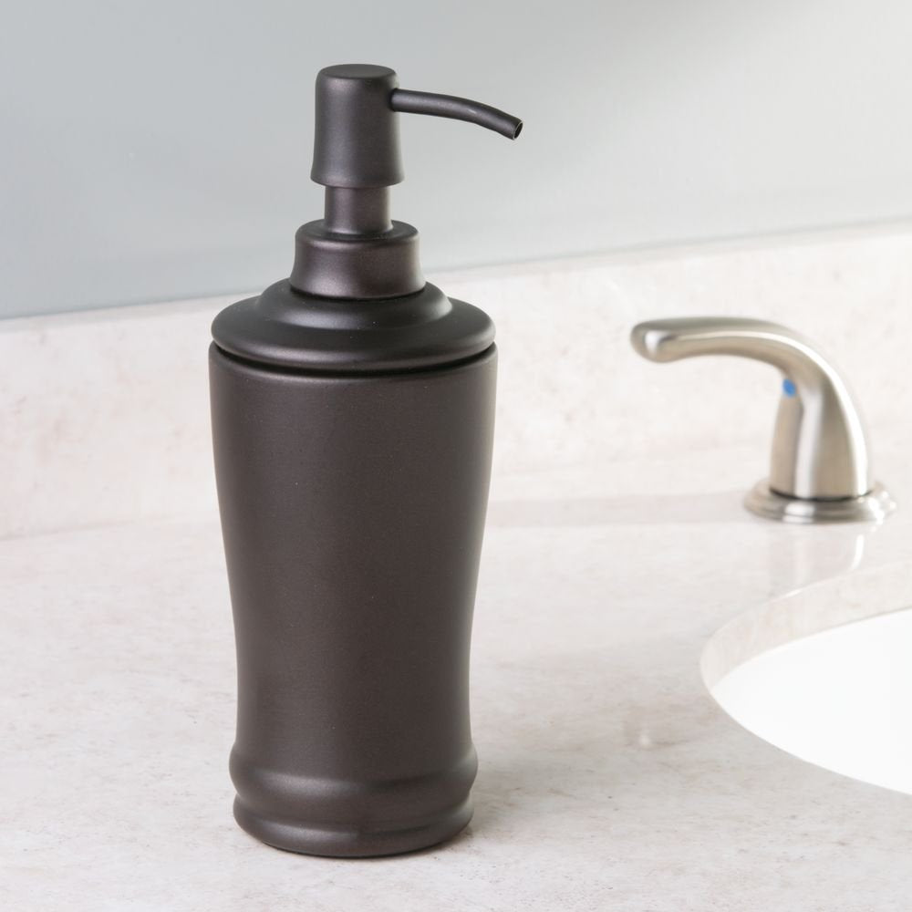 iDesign Metal Tall Liquid Soap Dispenser Pump  The Olivia Collection - 8 Oz.  Bronze