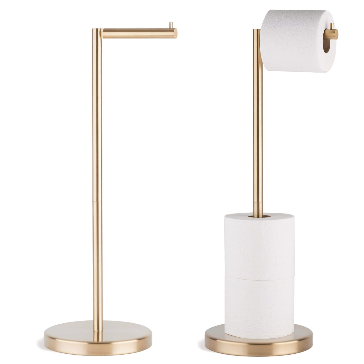 Marmolux Acc Free Standing Toilet Paper Holder Stand With Storage For 4 Rolls Of Toilet Tissue For Bathroom, Stainless Steel Lux