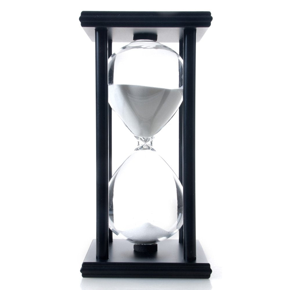 Bellaware Hourglass Sand Timer, 45 Minutes Wood Sand Clock White
