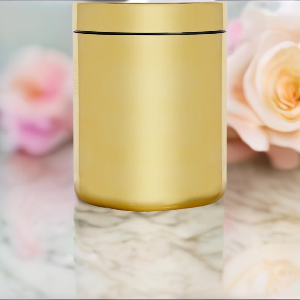 32 Oz Gold Metallic Plastic Refillable Jar With Smooth Lid (3 Pack)