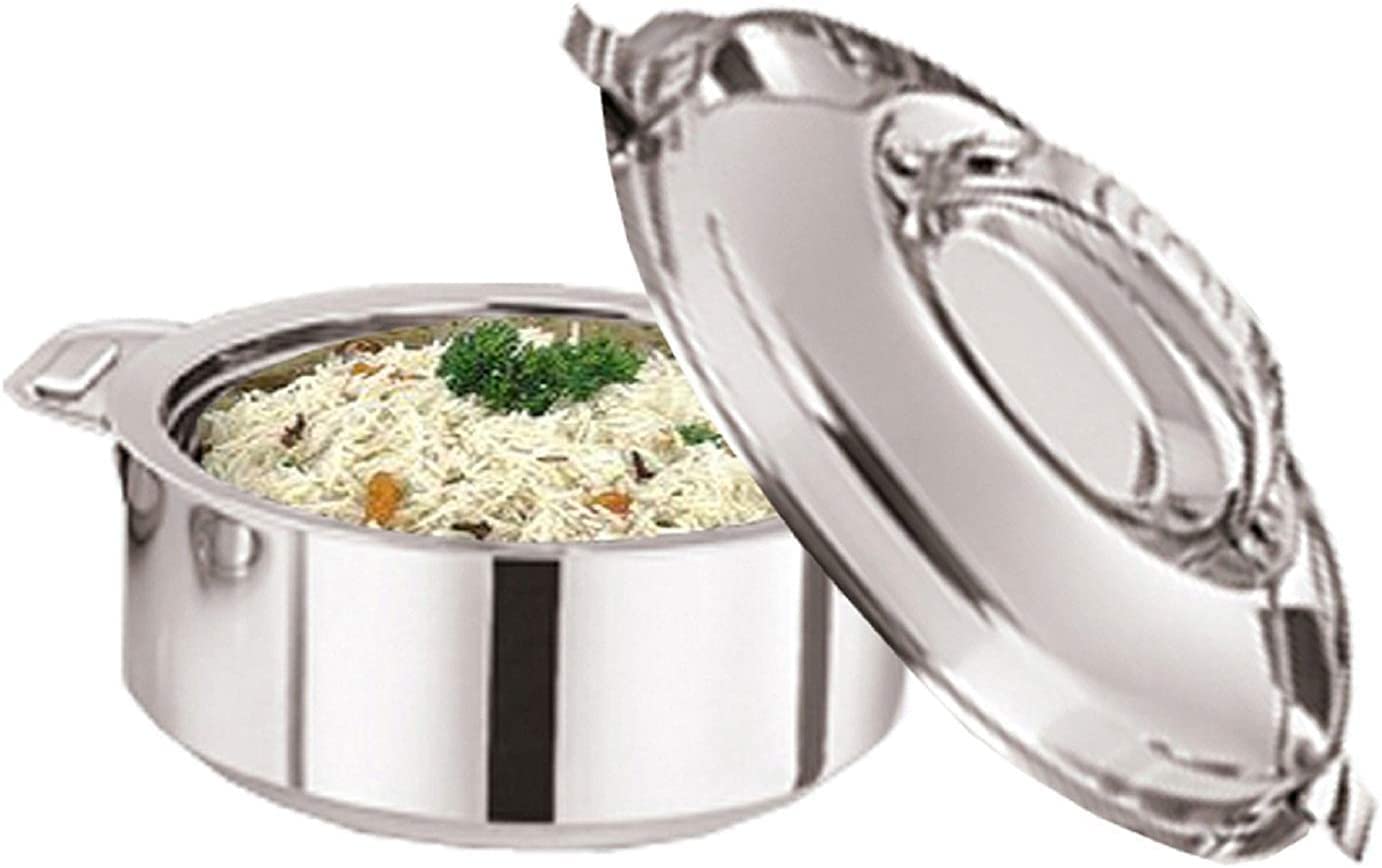 Satre Online And Marketing Insulated Stainless Steel Hot Pot Casserole Handi 1500 Ml, Stainless Steel Serving Pot Handi