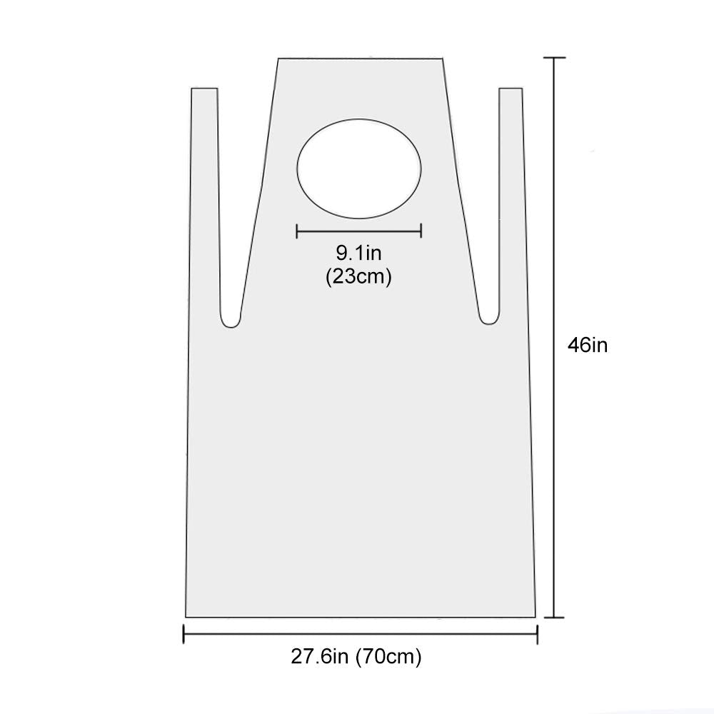 Hapray 50 Pieces Disposable White Plastic Aprons, 46 Inches X 28 Inches Waterproof Polyethylene Perfect For Cooking Painting Art