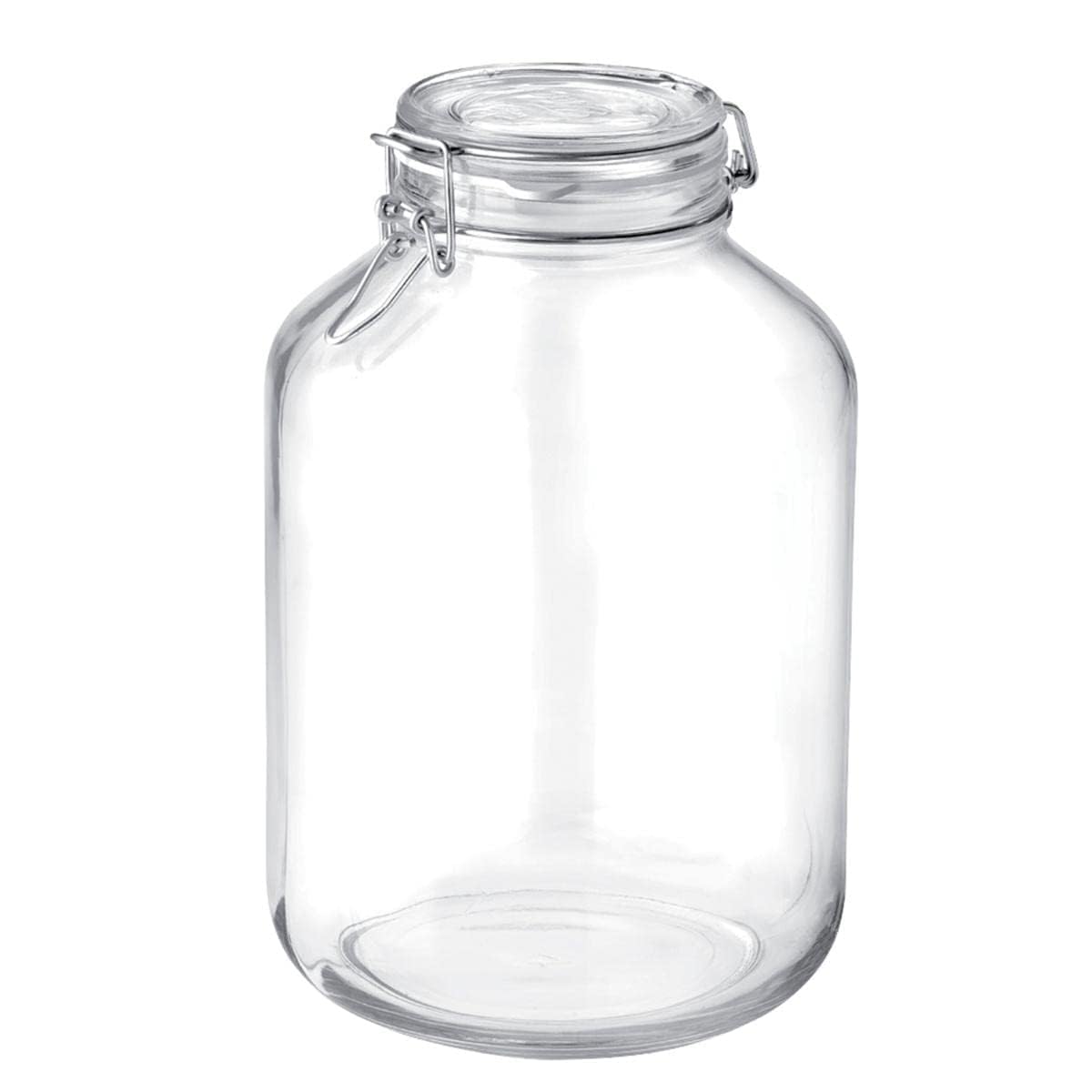 Bormioli Rocco Fido 5L Glass Jar - 169oz Airtight Storage with Metal Clamp & Rubber Gasket - Ideal for Fermentation, Home Cannin