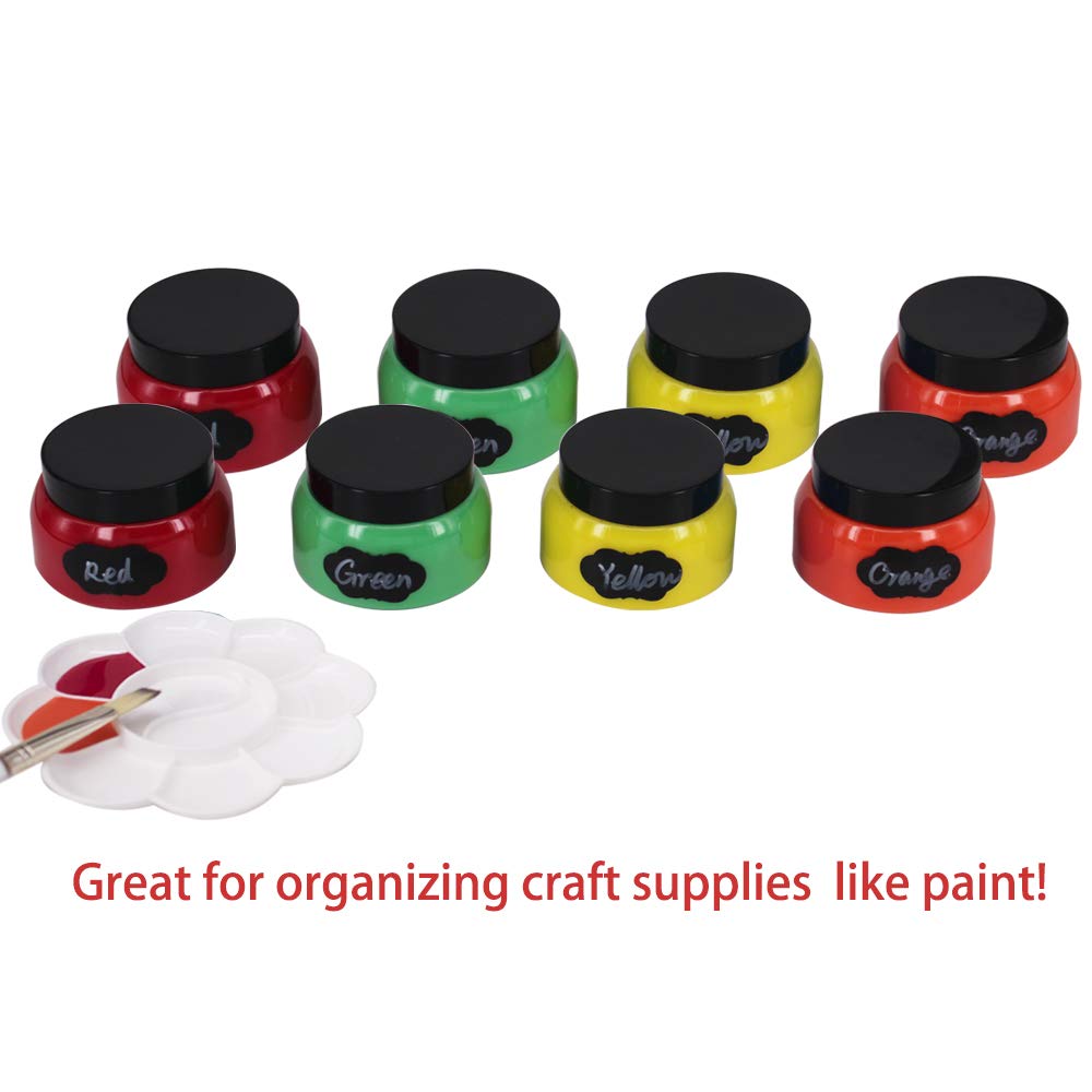 Zmybcpack 12 Pack 7.7 Oz Clear Plastic Jars With Lids, A Spatula, A Pen & Labels -Refillable Round Low Profile Containers/Plasti
