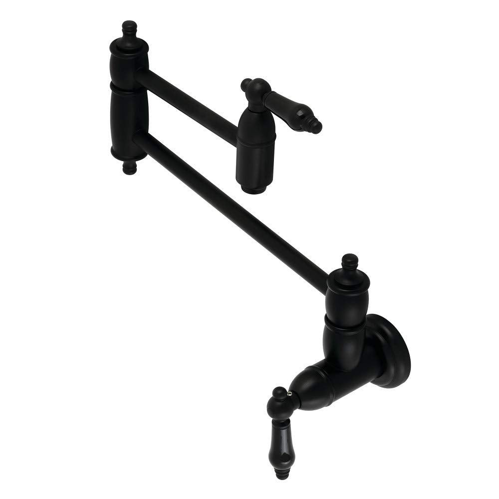 Kingston Brass KS3100PKL Duchess Wall Mount Pot Filler  Matte Black