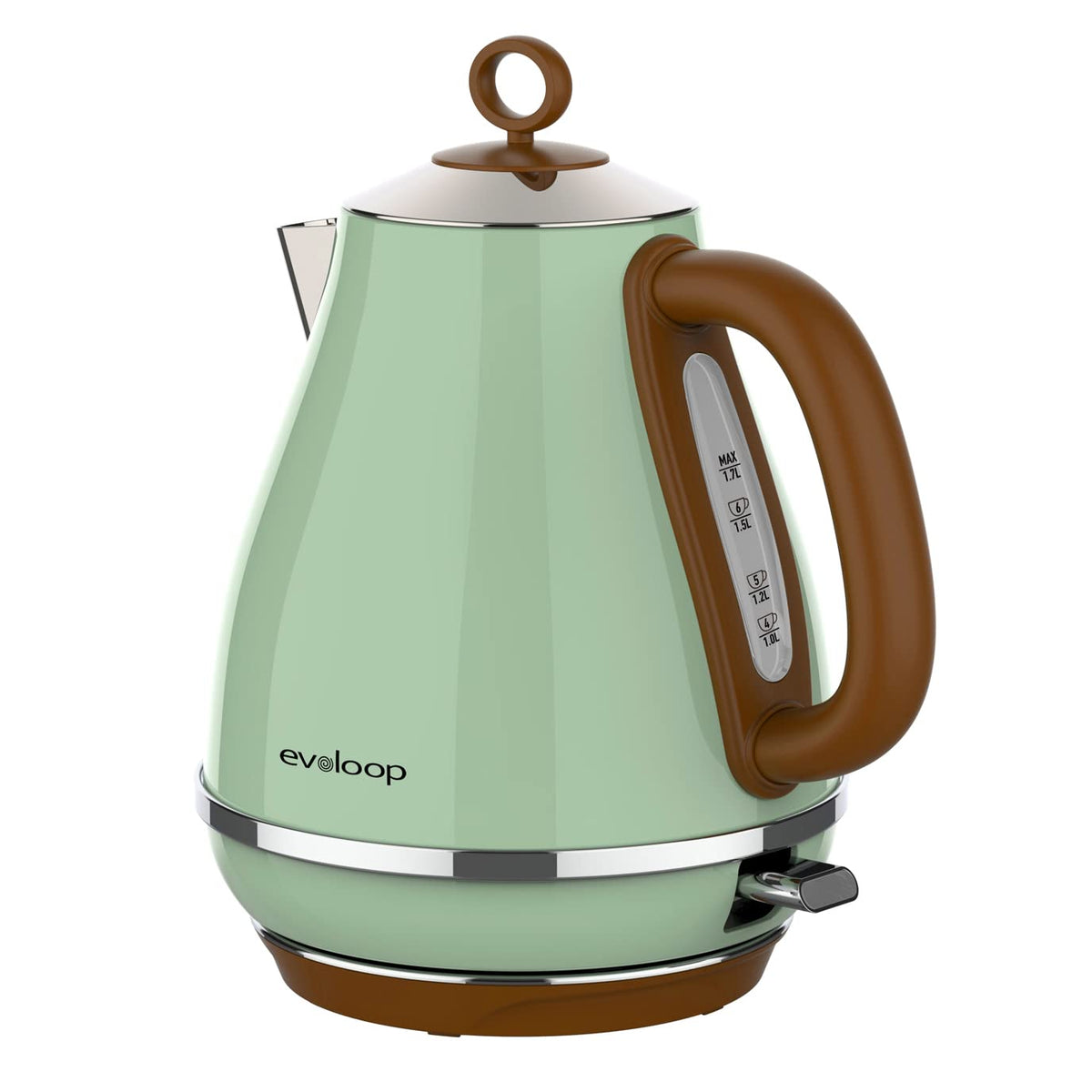 Evoloop 1.7L Electric Kettles, Bpa Free Tea Kettle, Hot Water Boiler Heater, Stainless Steel Teapot, Auto Shut-Off & Boil-Dry Pr