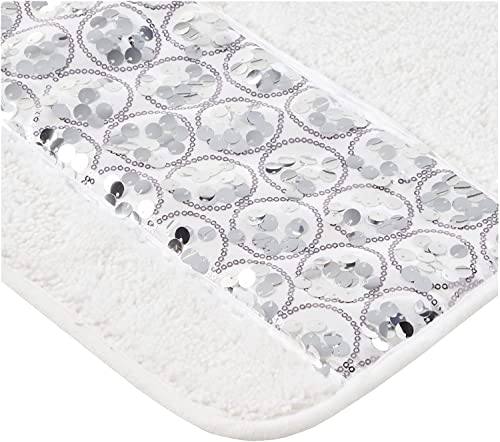 Zahari Home Sinatra Bath Rug Contour Contemporary Decorative Beautiful Design Size 24'' X 21'', White