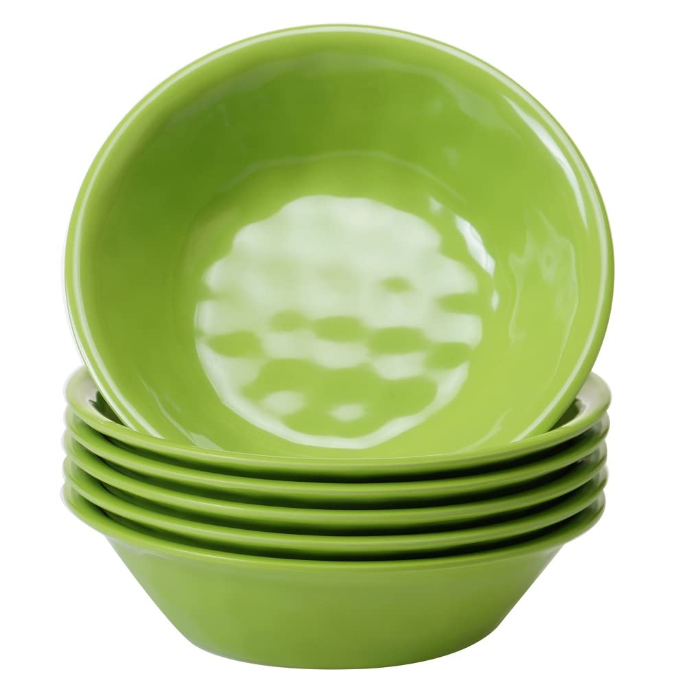 Certified International 19982 All Purpose Bowl, Set Of 6, 7.5-Inch Diameter, Melamine, Green