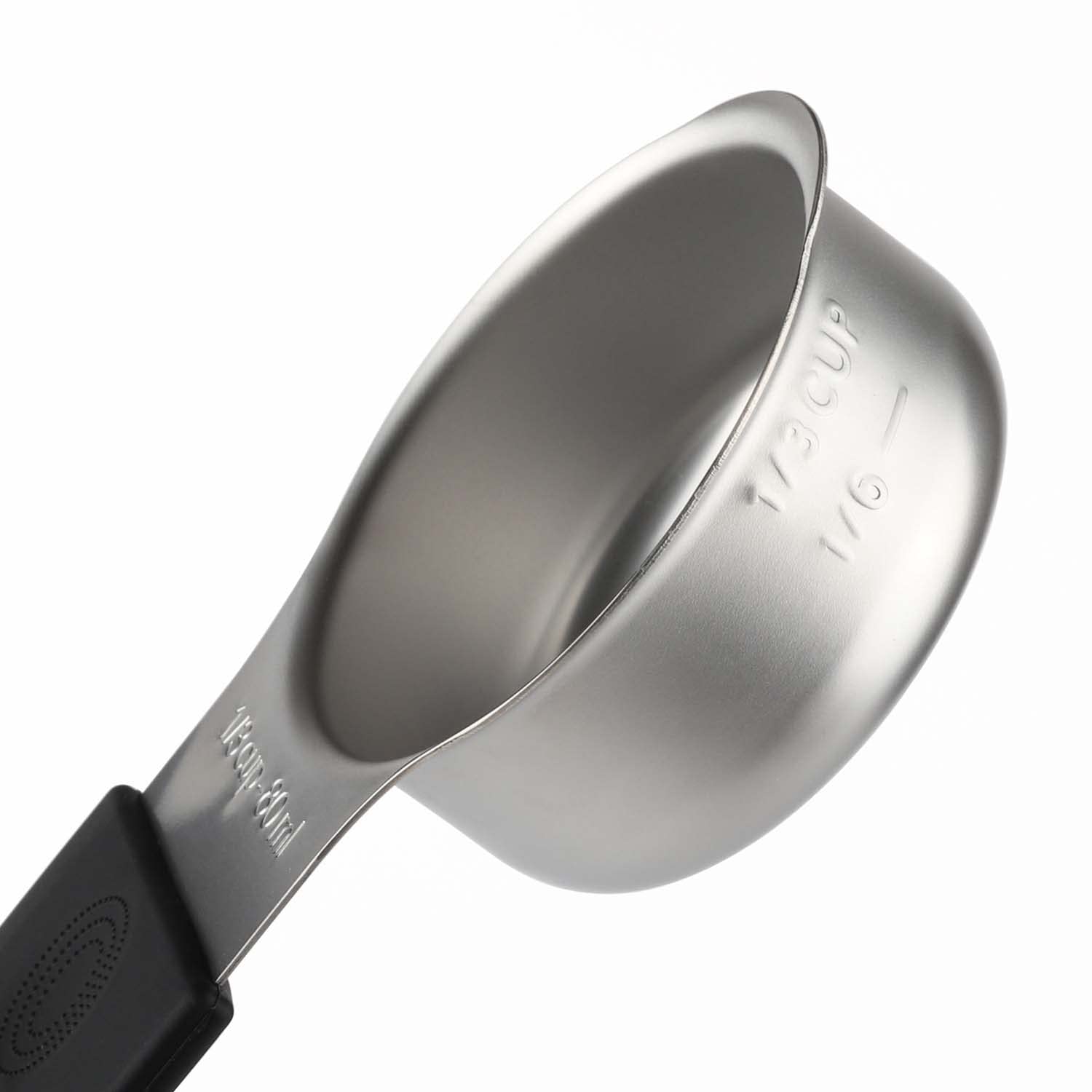 Magnetic Measuring Cups Set Stainless Steel Heavy Duty Metal Measuring Cups For Dry And Liquid Ingredients (Black)