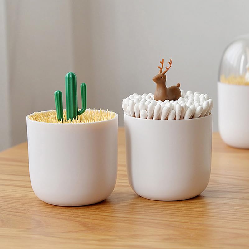 Akoak 1 Pack Empty Four Season Plant Toothpick Box/Animal Cotton Swab Box, Reusable, Keeps Swabs And Toothpicks Clean And Easy T
