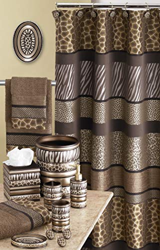 Zahari Home Safari Stripes Animal Bathroom Rug Classic Luxury Leopard Cheetah Zebra Bath Rug Contemporary Decor Beautiful Shower