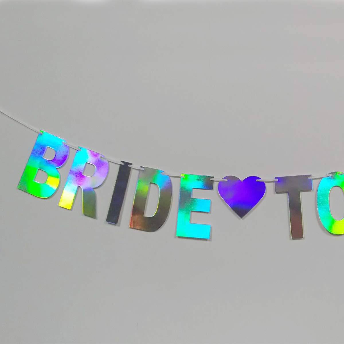 Holographic Bride To Be Banner, Iridescent Bridal Shower Sign Hanging Party Decorations For Bachelorette Weekend, Engagement, Br
