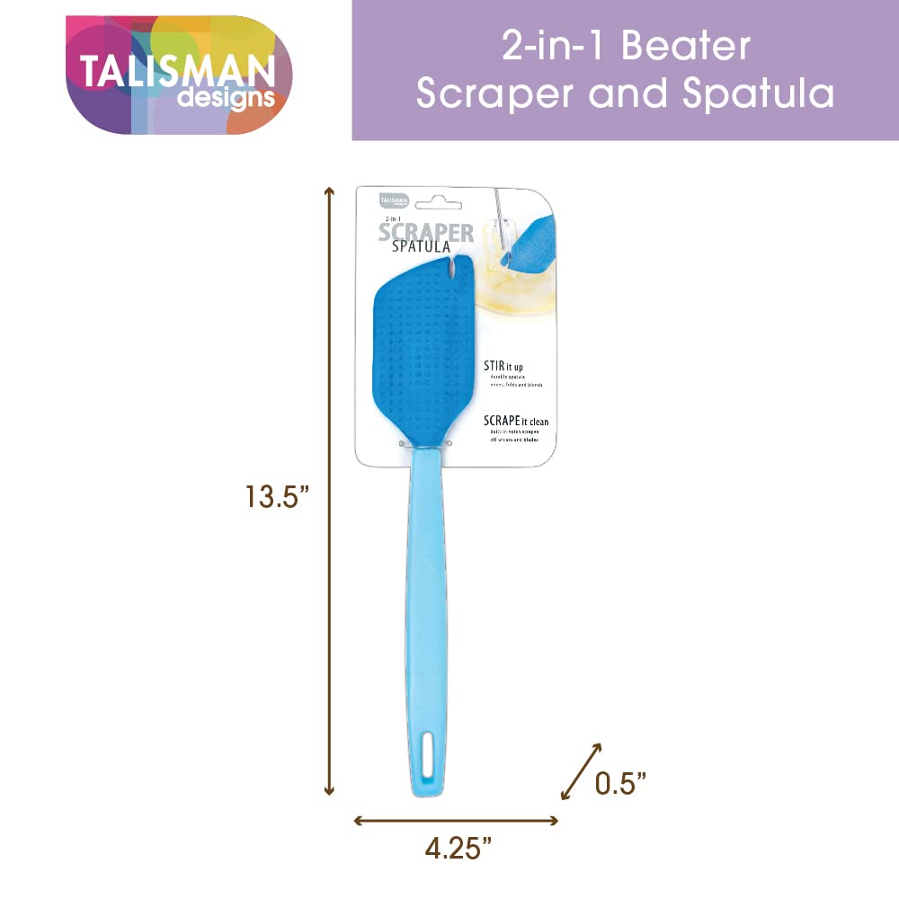 Talisman Designs 2-In-1 Beater Scraper & Spatula | Baking & Cooking Kitchen Tool | Multipurpose Utensil | Spatula Baking Scraper