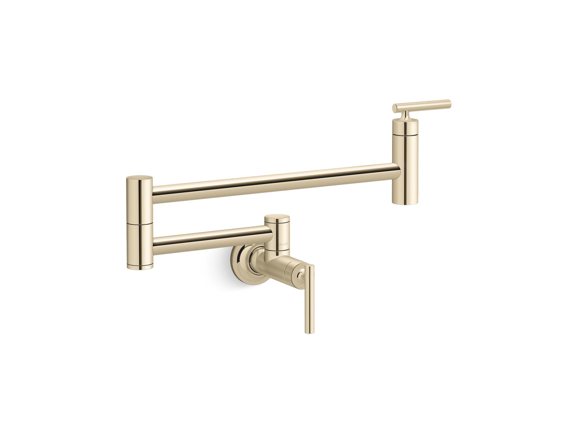 Kohler K-35745-Af Contemporary Style Wall-Mount Pot Filler, Pot Filler Faucet, Kitchen Sink Pot Filler Faucets, French Gold