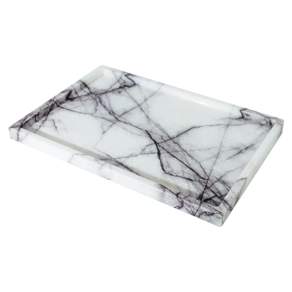 Real Luxurious Natural Marble Vanity Tray Genuine Marble Storage Tray For Home Decor Stone Tray For Bathroom/Kitchen/Vanity/Dres