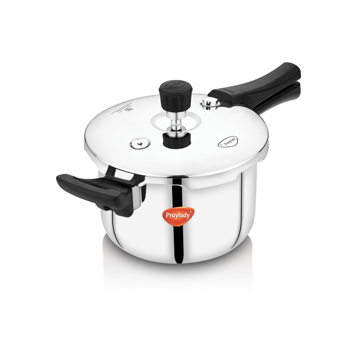 Praylady Triply Pressure Cooker 3 Ltr With Sas Body, Bakelite Handle | Vitro Ceramic, Halogen, Induction And Gas Compactible | F