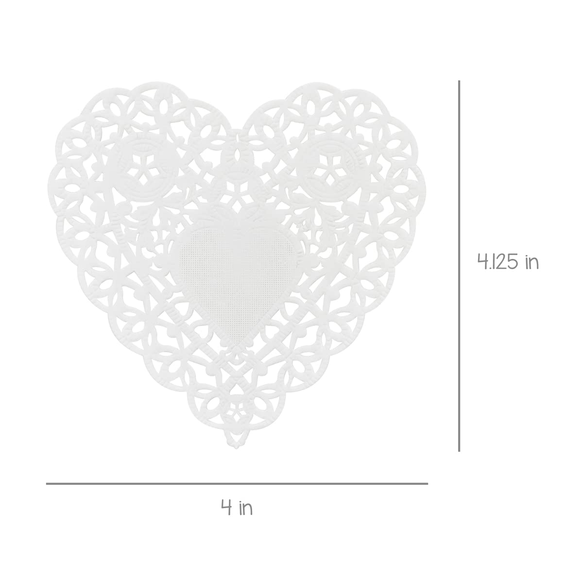 Hygloss Products Heart Paper Doilies - 4 Inch White Lace Doily For Decorations, Crafts, Parties, 100 Pack