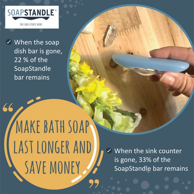 SoapStandle Curved Bar Soap Grip  No Goo or Mess Soap Holder for Bath and Showers  6 Pack  Clear