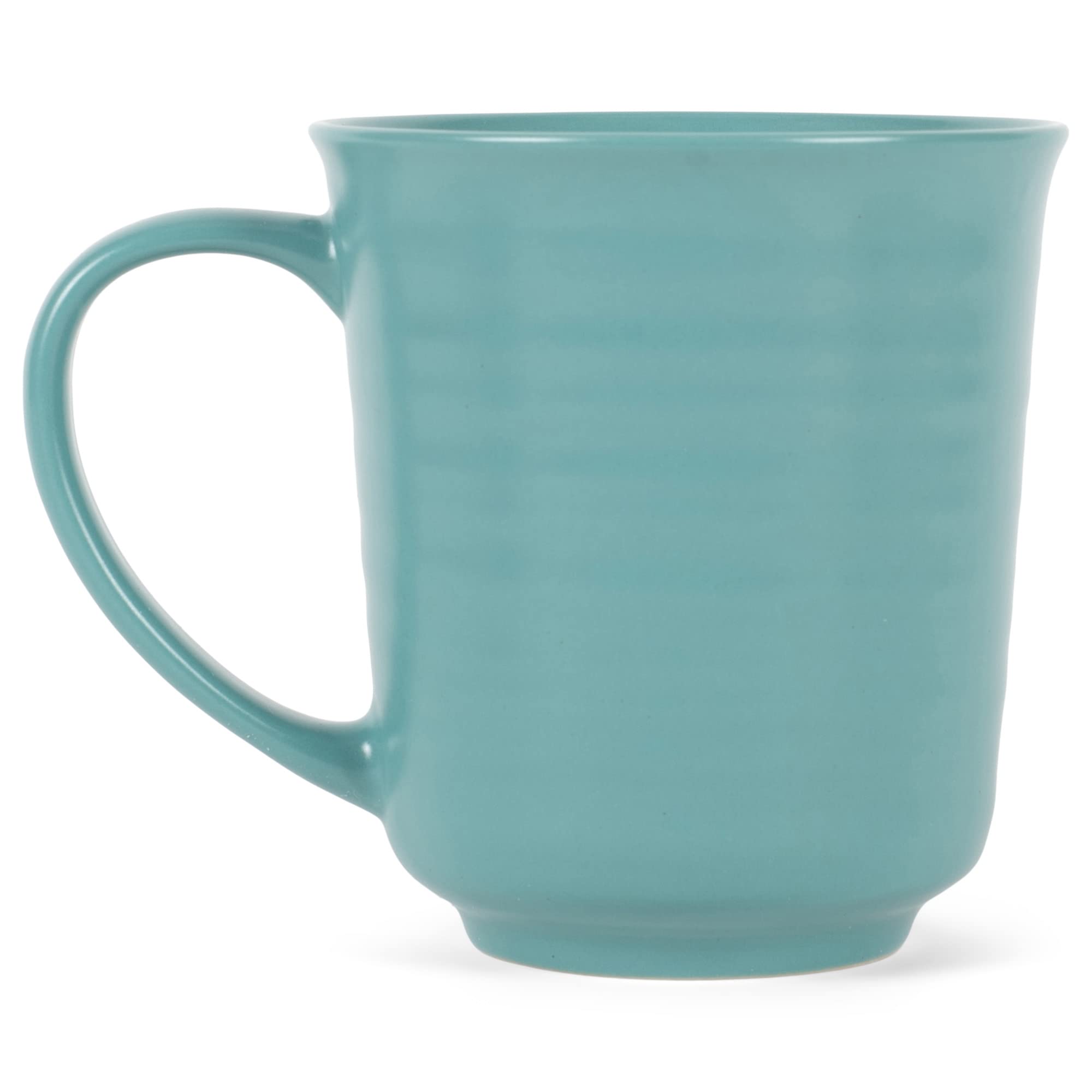 Elanze Designs Turquoise Matte Glaze Finish 17 Ounce Stoneware Coffee Cup Mugs Set Of 4