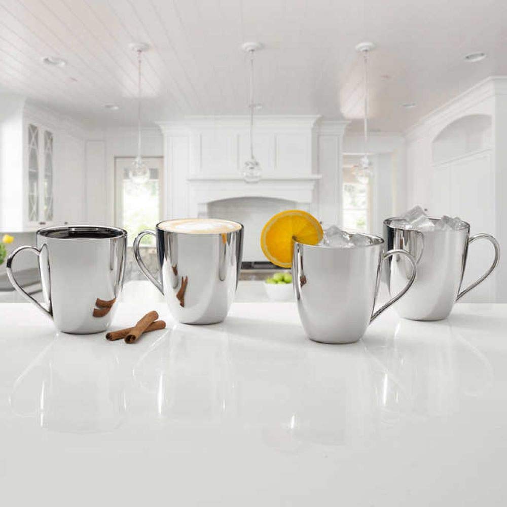 Double Wall Stainless Steel Set Of 4 Mugs