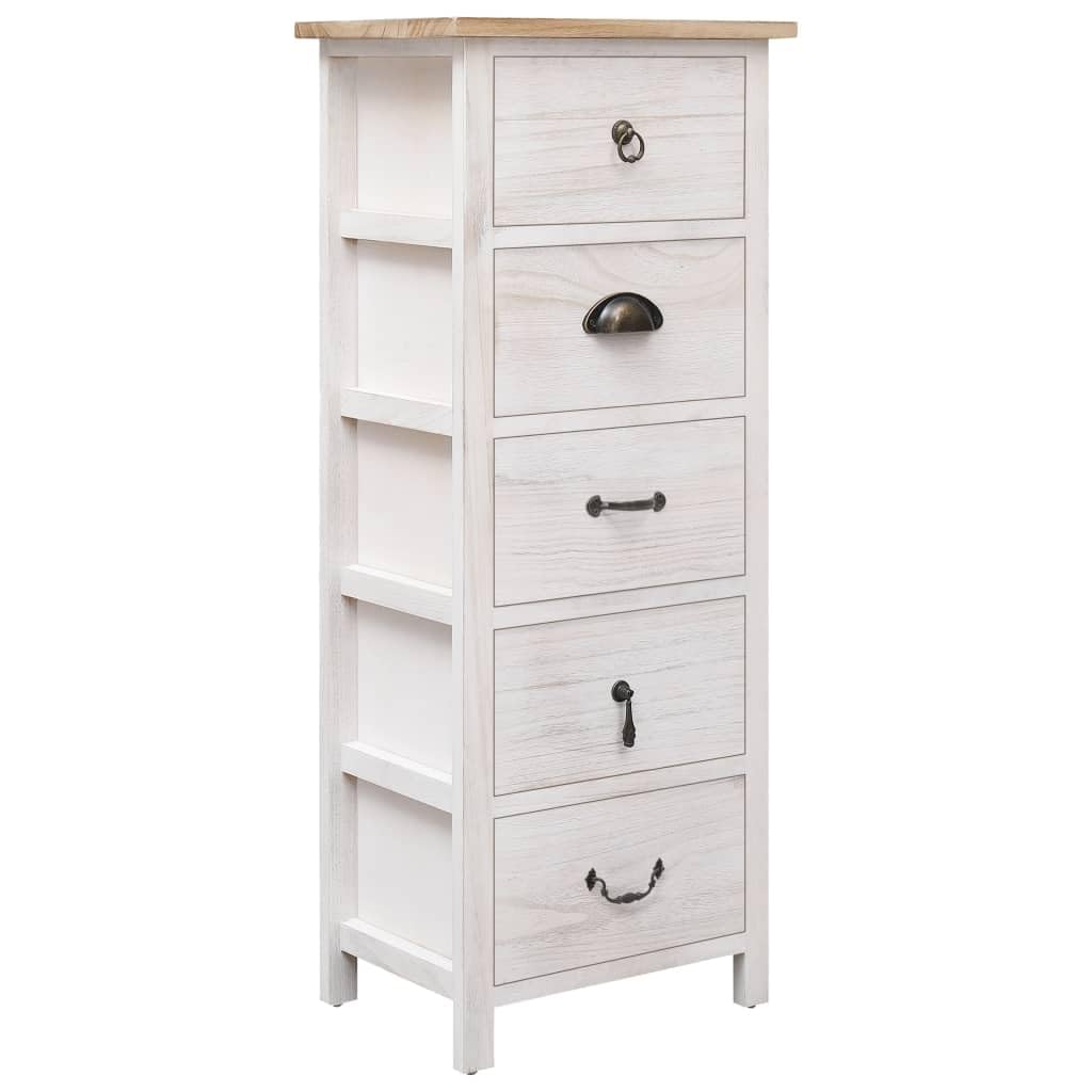 vidaXL Side Cabinet 13.8x9.8x34.3 Paulownia Wood-New Condition