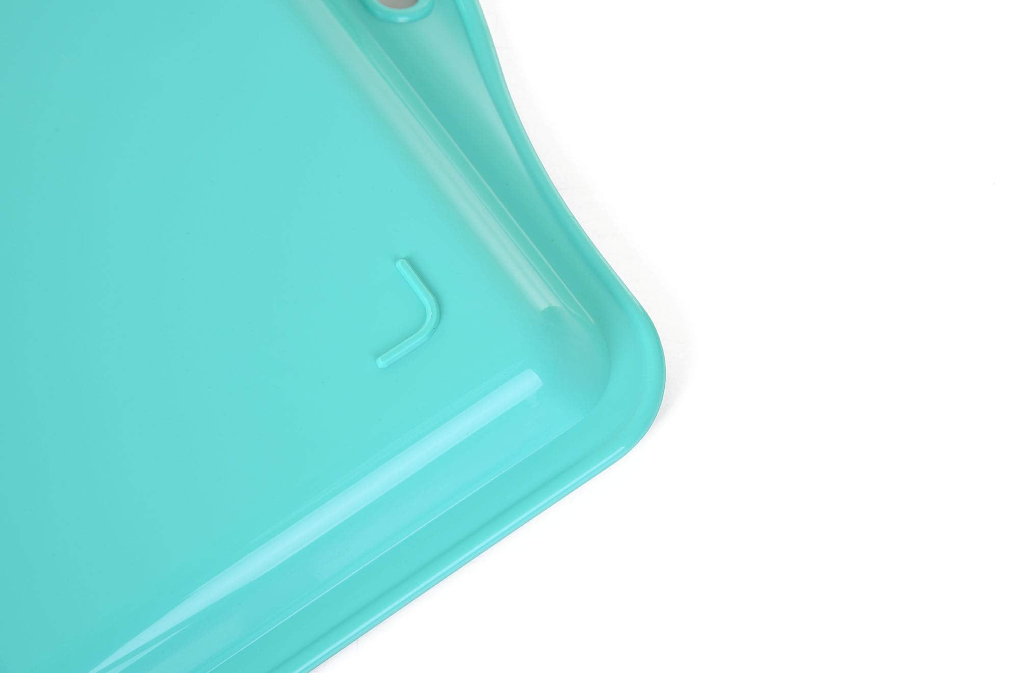 Mintra Home Durable Serving Tray (1Pk, Teal) - Unbreakable, Breakfast, Cafeteria, Fast Food, Handles