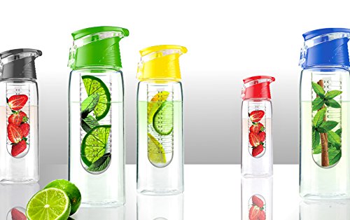 Asobu Flavor It Infuser Water Bottle Pure Fruit Flavour 2 Go, Blue,20 Oz