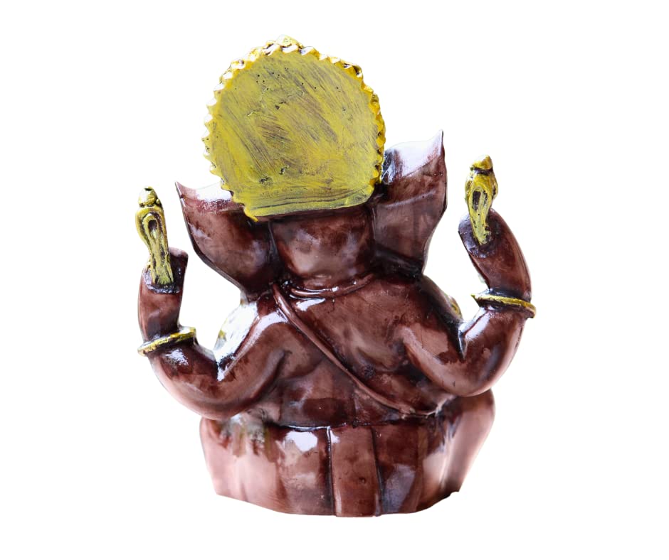 Miss Peach Polyresin Lord Ganesh ji Idol Showpiece Decorative Statue Murti for Home dcor,Gifts Items_ (Brown)