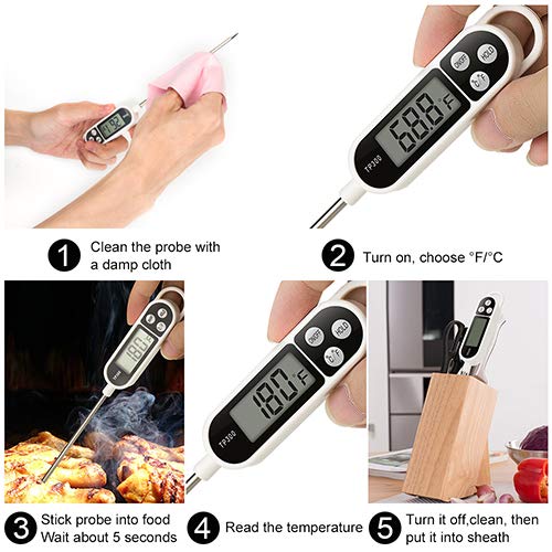 Digital Instant Read Meat Thermometer Kitchen Cooking Food Candy Thermometer For Oil Deep Fry Bbq Grill Smoker Thermometer By Ai