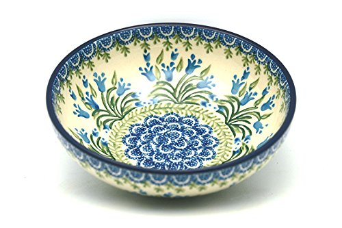 Polish Pottery Bowl -Contemporary Salad - Blue Bells