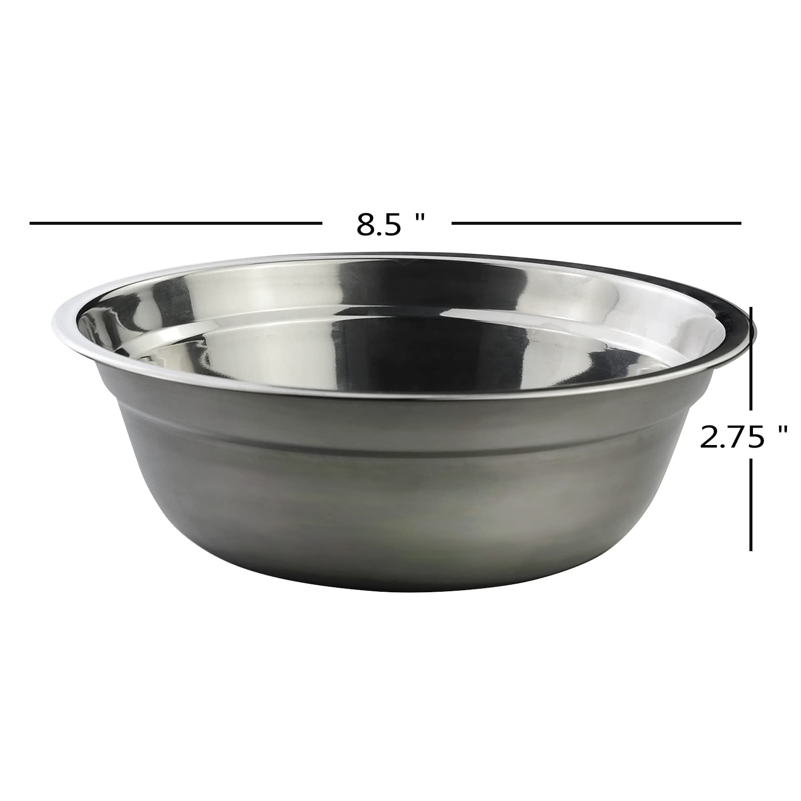 Morcte 4-Pack Stainless Steel Metal Prep Bowl, Mixing Bowl, 2 Quart