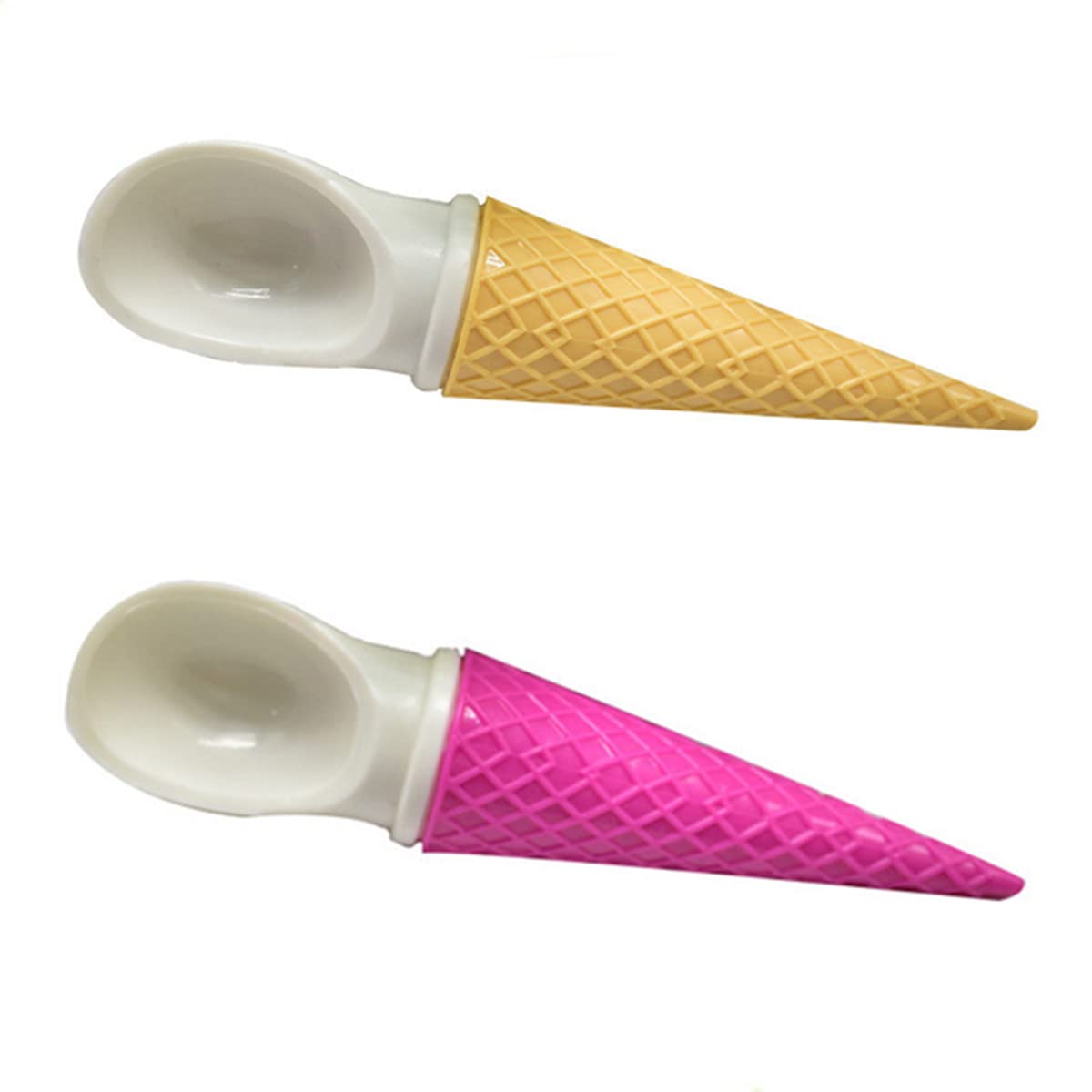 Beetoo Cone-Shaped Ice Cream Scoops, 2Pcs Ice Cream Scoops, Professional No-Slip Handle Plastic Ice Cream Scooper For Cookie Dou