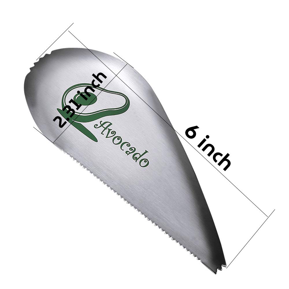 JIANGLAI Avocado Slicer - 3 in 1 Stainless Steel Cutter, Black-Green, One Size, Perfect for Toast & Guacamole