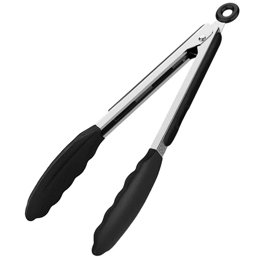 Starchef Kitchen Food Tongs  Utensil For Cooking, Serving, Barbecue, Salad, Buffet(9/Black)