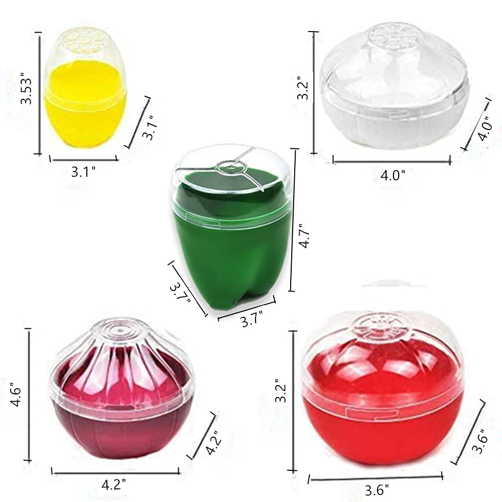 Oukeyi Reusable Fruit And Vegetable Storage Containers Refrigerator Box Storage Bowls Saver Holder Keeper For Onion, Green Peppe