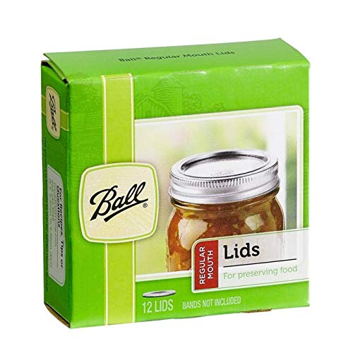 Ball Regular Mouth Lids For Glass Mason Jars, Used For Canning, Pickling, Juice, Jam, Jelly 12-Count, Pack Of 6 (72-Lids Total)