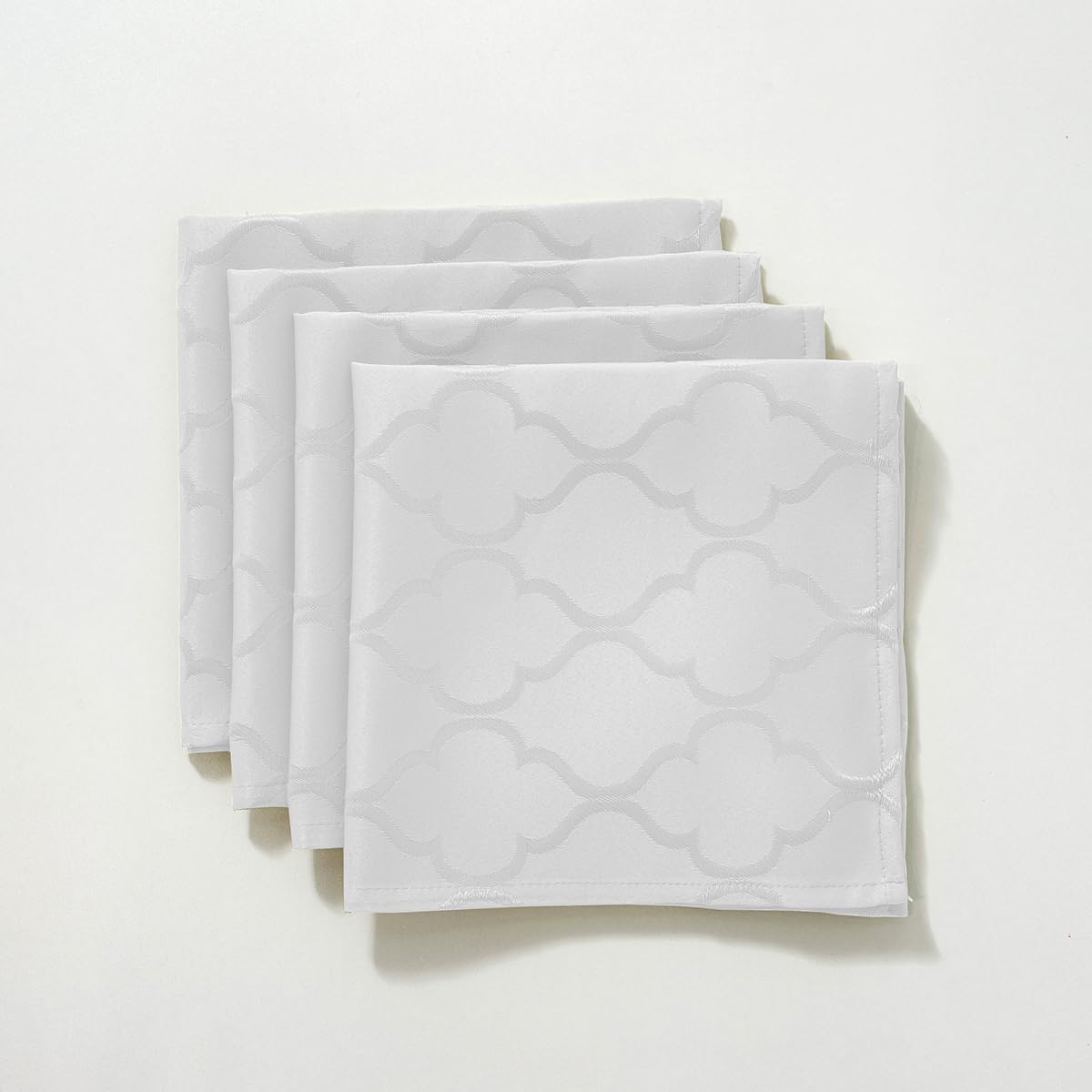 Jacquard Cloth Napkins 20 X 20 Inch Flower Pattern 4 Pieces Solid Washable Comfortable For Restaurant Family Dinners Weddings Pa