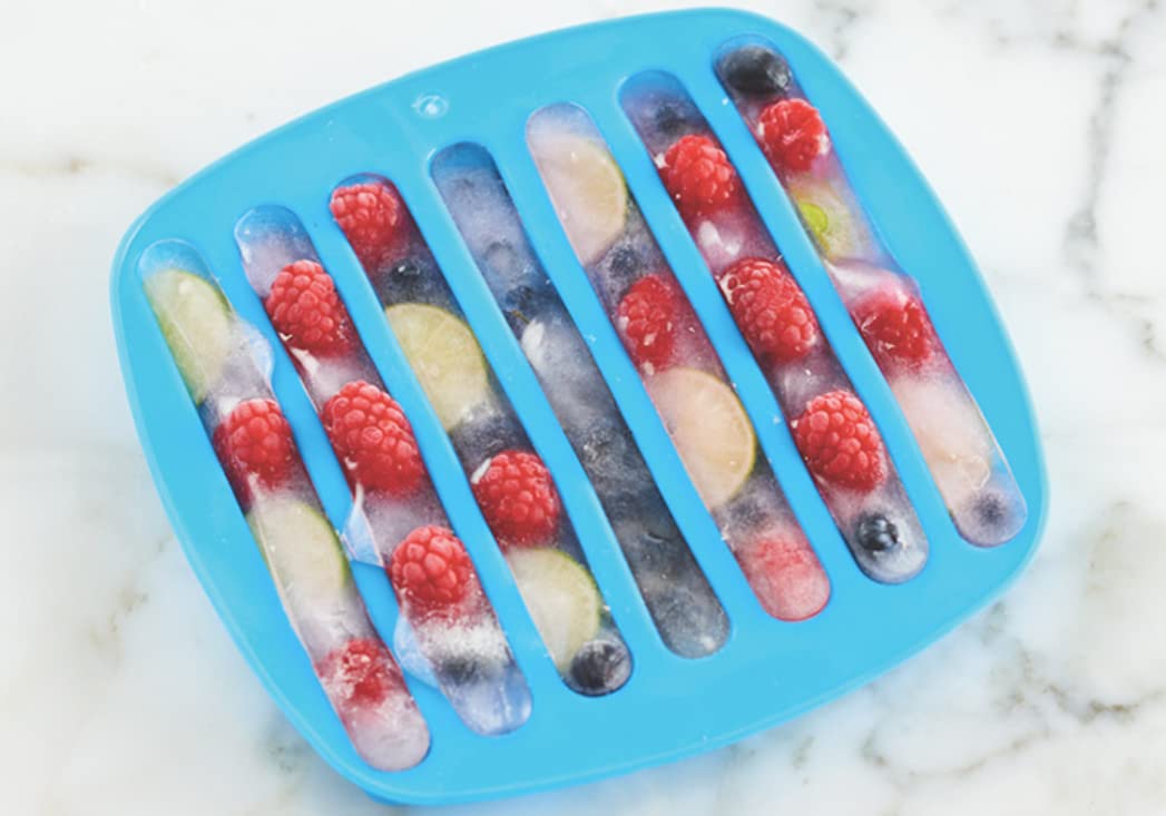 Cheer Collection Silicone Ice Stick Tray - Long Ice Cube Mold For Water Bottle Ice Stick - Easy Pop Out Water Bottle Ice Cube Tr