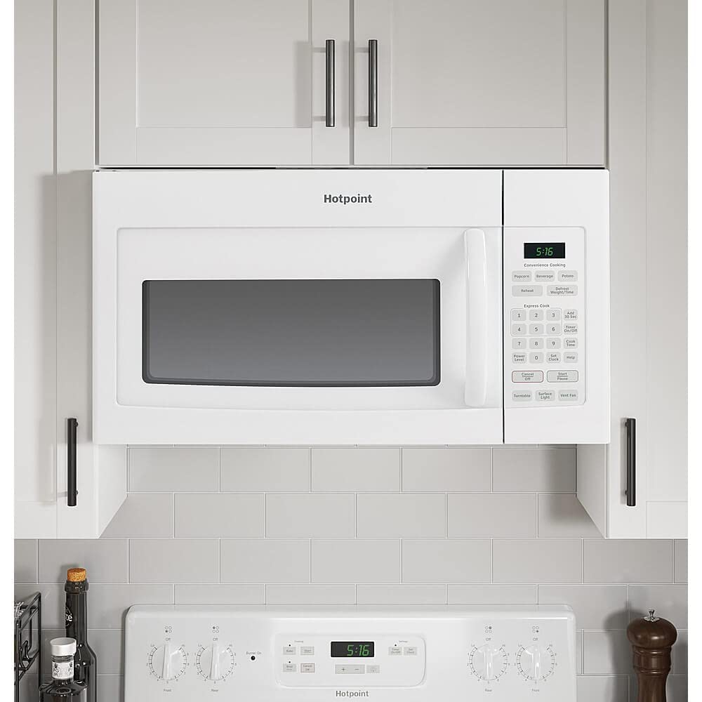Ge Rvm5160Dhww Hotpoint Over-The-Range Microwave Oven, 1.6 Cubic Ft., 950W, White