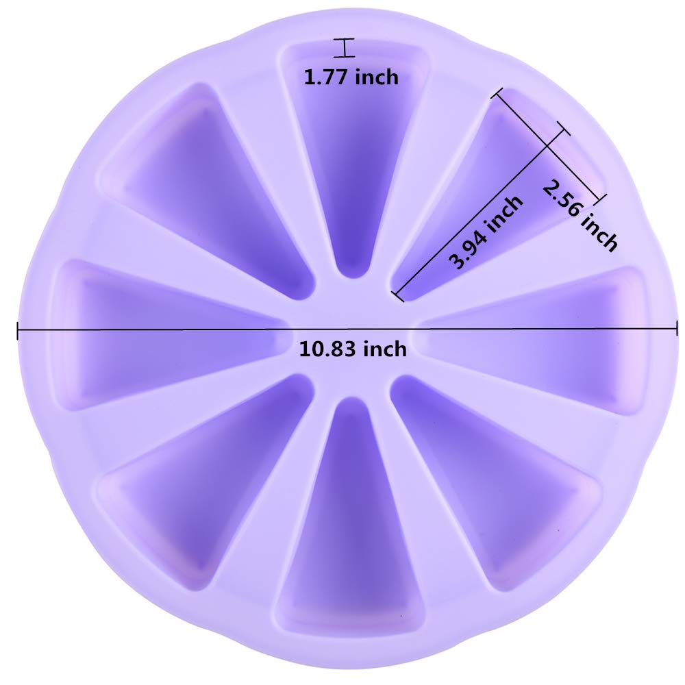 Mirenlife 8 Triangle Cavity Silicone Portion Cake Pan Slices Pastry Pan Pizza Slices Pan(Light Purple)