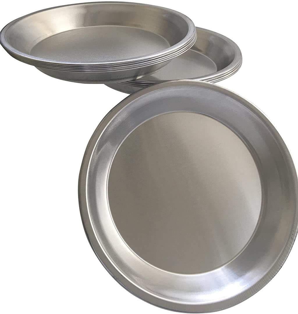 Pie Plate Aluminum Metal 9 Inch Pan - Set Of 10