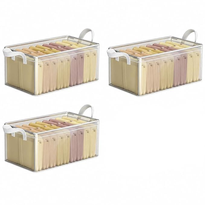 Shop Hari Pvc Transparent Clothes Storage Box With Handle | 26L Foldable Storage Organizer With Steel Frame For Clothes, Wardrob