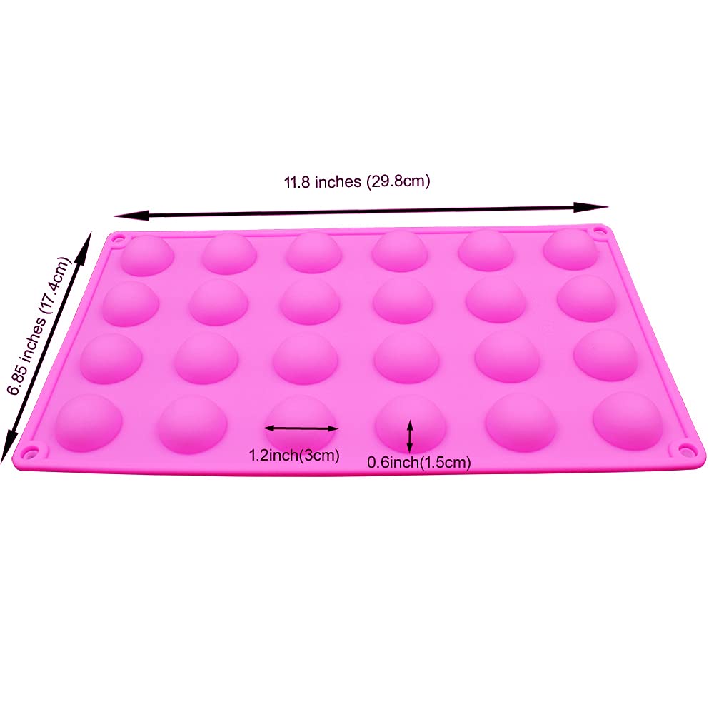 BAKER DEPOT Small Dome Silicone Mold for Cake Decorating, 24 Holes, 2 Pcs, Model CDS-1046