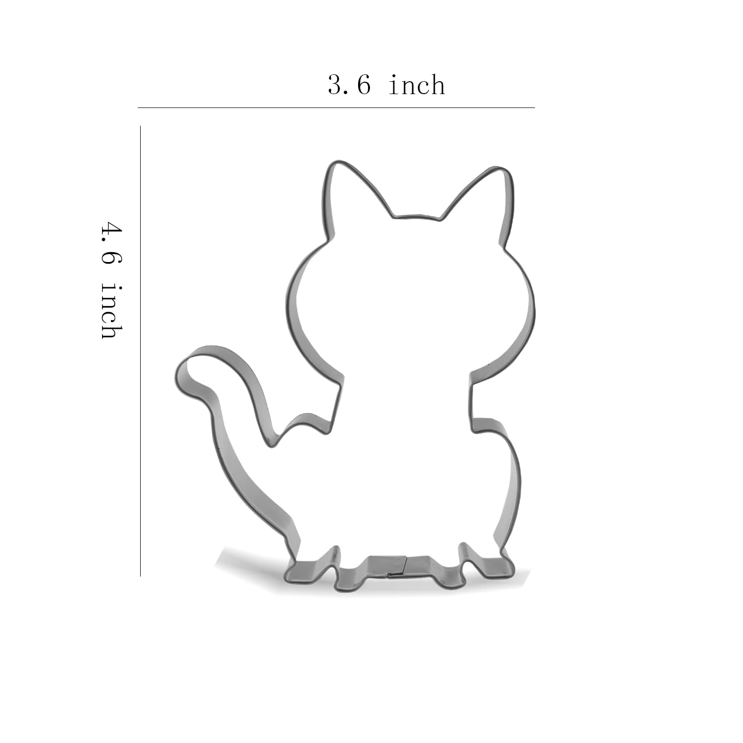 Keewah Sitting Cat Cookie Cutter - 4.6 X 3.6 Inch - Stainless Steel