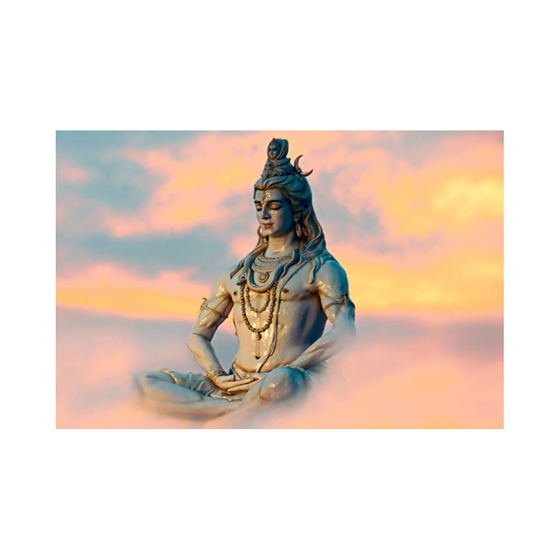 Dharvika Innovations Lord Shiva Adhesive Vinyl Wall Poster, Sparkle Coated Lamination, 24 X 36 Inch