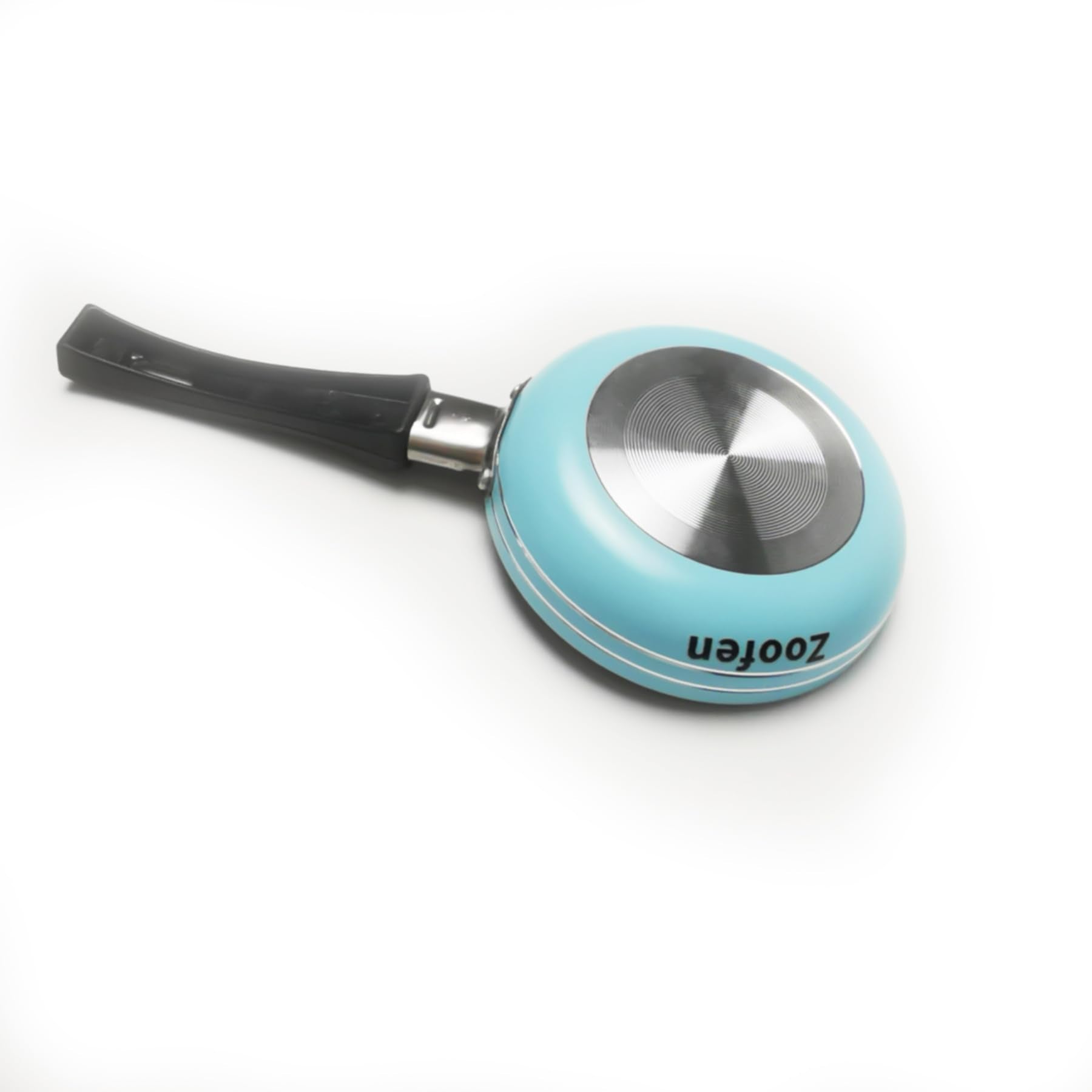Zoofen 4.7'' Frying Pan Mini Round Egg Skillet Non Stick One Egg Fry Pan Breakfast Pan With Long Handle(Blue)