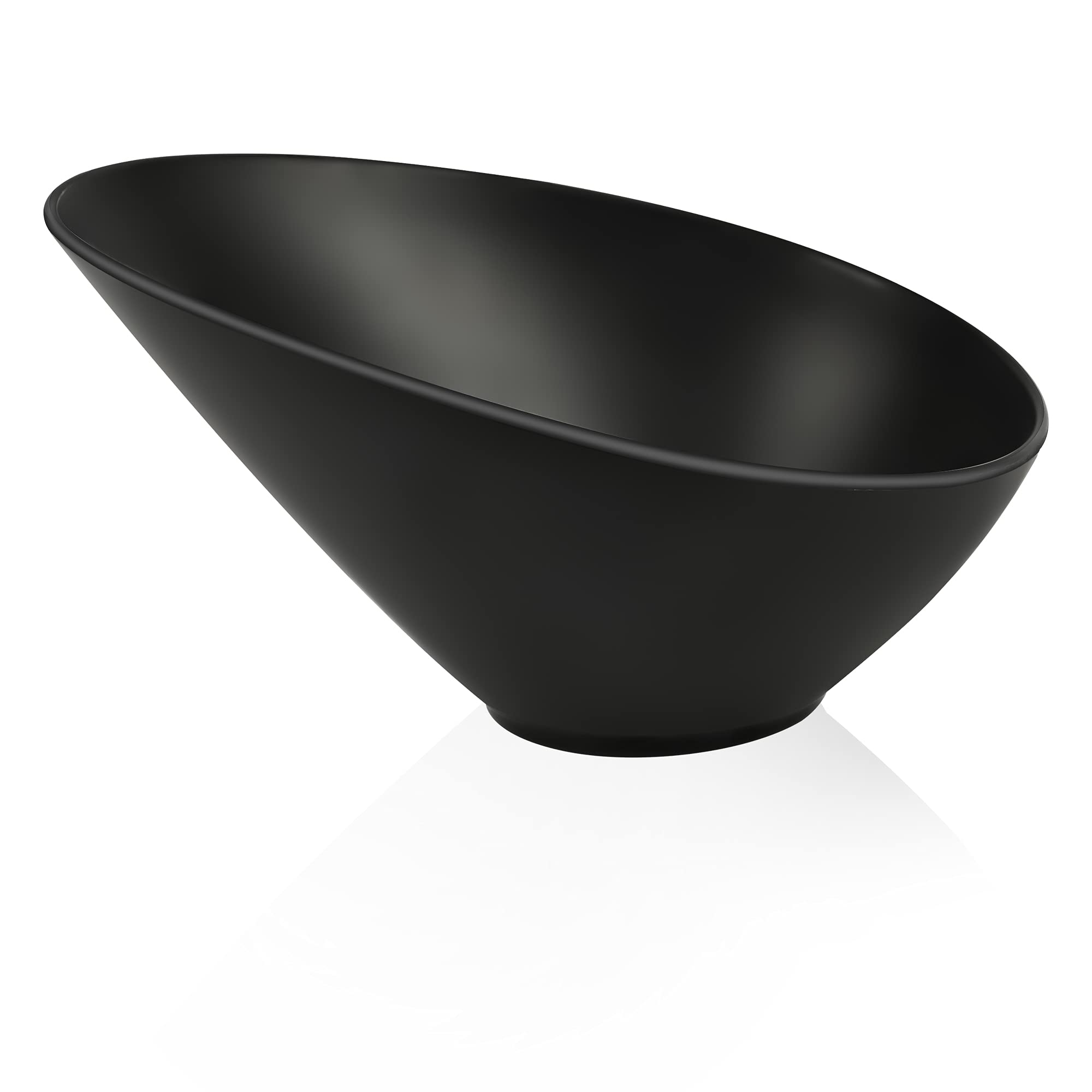 Lovyanxue Bamboo Fiber Salad Bowls, Compostable Elegant Black Serving Angled Bowls For Salad, Pasta, Soup, Prep, Ideal For Home