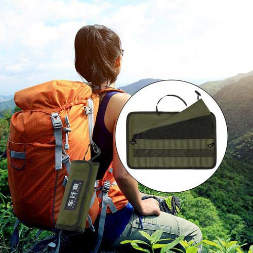 Xiaoguozi Cutlery Storage Bag,Portable Polyester Roll Up Pouch Bag For Forks, Spoons, Chopstick,Water Resistant Storage Kitchen